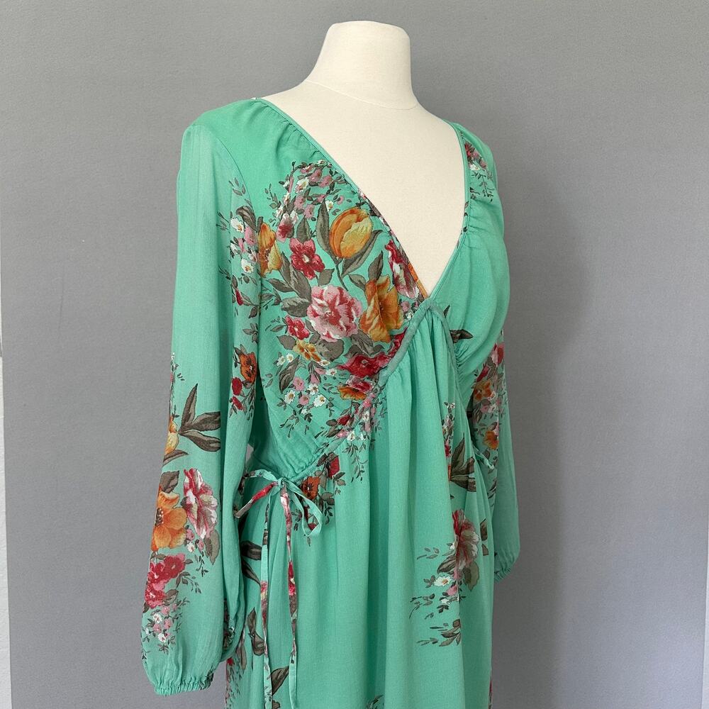 Auguste the Label Jennifer Maxi Dress Green Floral Boho Lightweight Lined Size S - Picture 8 of 16